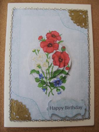 Floral Card Front with Pyramage by Kathleen Francis