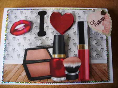 Red Nail Varnish! I Love with Big Red Heart by Kathleen Francis