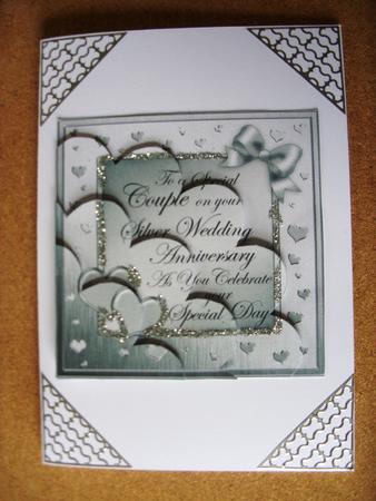 Elegant Hearts Silver Wedding Anniversary Shell Stacker by Kathleen Francis