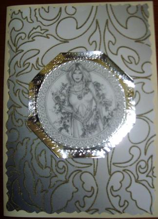 Majestic Gold Embroidery on Silver (1) by Kathleen Francis