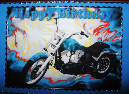 Turq Motor Bike in Coloured Abstract A4 by Kathleen Francis