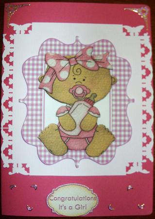Baby Boy/baby Girl Felt Toppers in Gingham Frames by Kathleen Francis