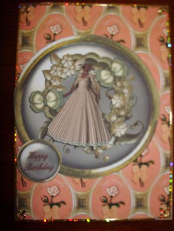 Birthday Framed Rose Background by Kathleen Francis