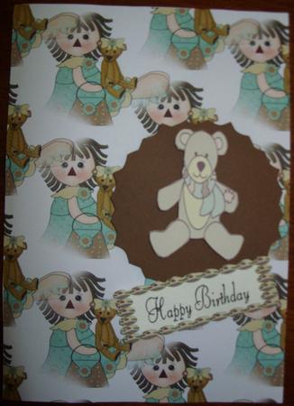 Raggedy Annie with Teddy and Bag Background by Kathleen Francis