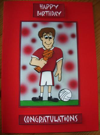 Football Guy (red & White) - Decoupage by Kathleen Francis