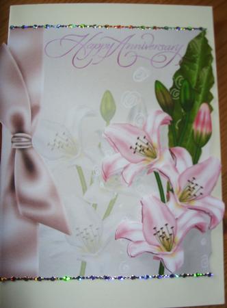 Anniversary Lilies Over the Edge Topper & Decoupage by Kathleen Francis
