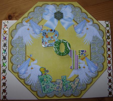 Baby Boy Lemon Lace Octagon 8inch Picture Sheet by Kathleen Francis