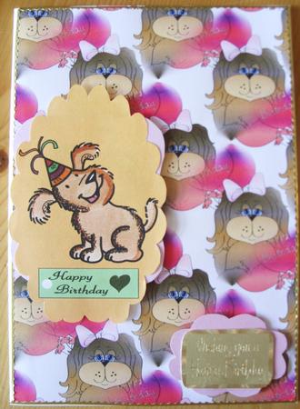 Birthday Puppy Background by Kathleen Francis