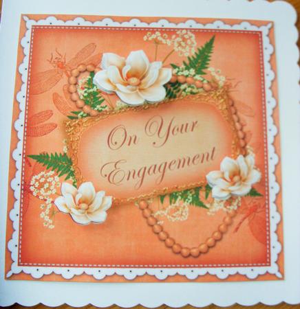 Borange Magnolia Your Engagement 8in Decoupage Topper by Kathleen Francis