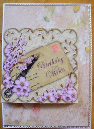 Lilac Blossom Cream Birthday 5in Scallop Bottom Stacker by Kathleen Francis