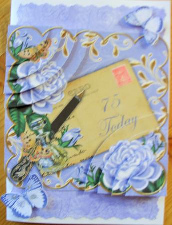 Blue Roses 75 Today 6in Duo Corner Stacker by Kathleen Francis