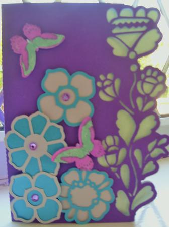 4 Blooms With Mats by Kathleen Francis