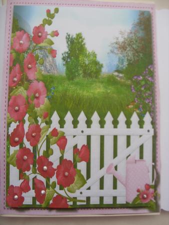 Hollyhocks at the Garden Gate  by Kathleen Francis