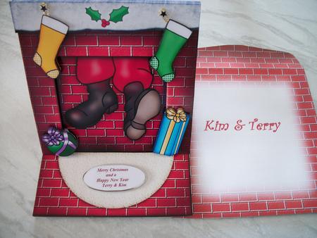 Santa Got Stuck Easel Card Kit with 3D Decoupage by Kathleen Meyforth