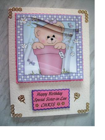 Flowerpot Ted Quick Card with Wavy Spiral Side Stacker by Kathleen Meyforth