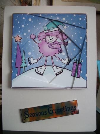 Cute Xmas Poodle Quick Card with Twisted Spiral Side Stacker Featured Gallery Photo