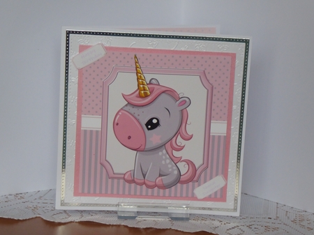 Gorgeous Pink & Grey Unicorn 8x8 Mini Kit by Kathleen Peace