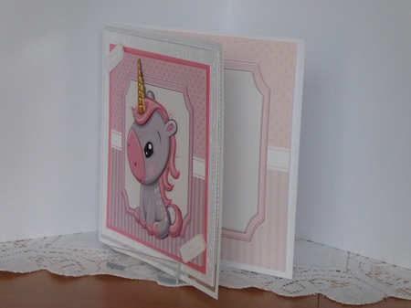 Gorgeous Pink & Grey Unicorn 8x8 Mini Kit by Kathleen Peace