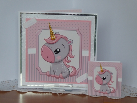 Gorgeous Pink & Grey Unicorn 8x8 Mini Kit by Kathleen Peace