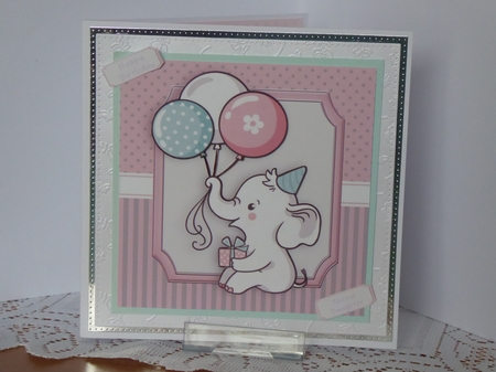Gorgeous Grey Elephant With Balloons  8x8 Mini Kit by Kathleen Peace