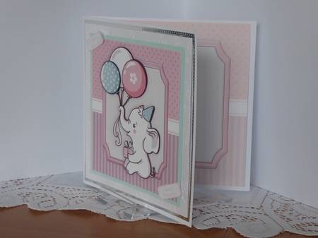 Gorgeous Grey Elephant With Balloons  8x8 Mini Kit by Kathleen Peace