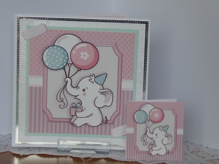 Gorgeous Grey Elephant With Balloons  8x8 Mini Kit by Kathleen Peace
