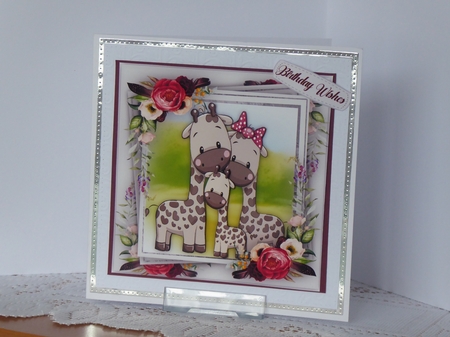 Lovely Giraffe Family  by Kathleen Peace