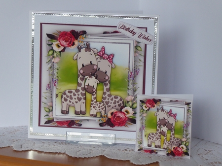 Lovely Giraffe Family  by Kathleen Peace