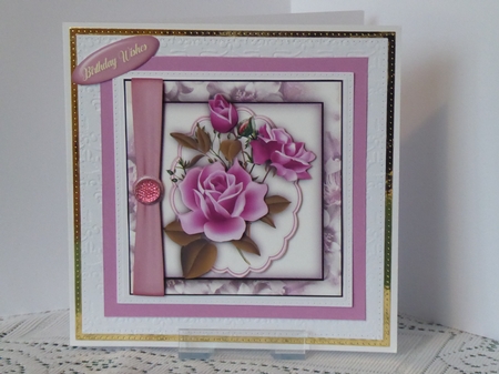 Lilac Roses and Ribbon Wrap  by Kathleen Peace