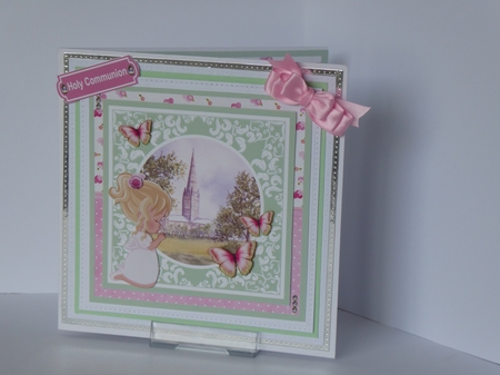 First Holy Communion Girl Card Mini Kit & Decoupage (Blonde Hair) by Kathleen Peace