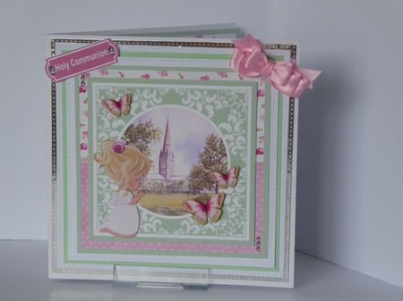First Holy Communion Girl Card Mini Kit & Decoupage (Blonde Hair) by Kathleen Peace