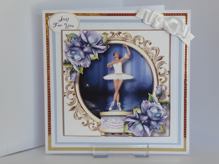 Ballerina Music Box With Blue Roses by Kathleen Peace