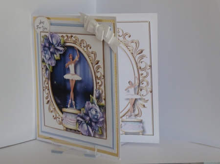 Ballerina Music Box With Blue Roses by Kathleen Peace
