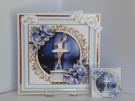 Ballerina Music Box With Blue Roses by Kathleen Peace