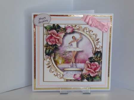 Ballerina Music Box With Pink Roses by Kathleen Peace