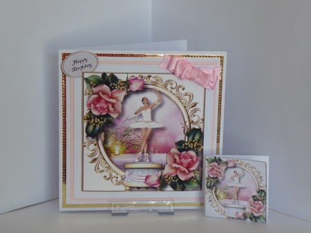 Ballerina Music Box With Pink Roses by Kathleen Peace