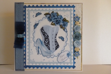 Lovely Pale Blue Corset & Glitzy Shoe by Kathleen Peace