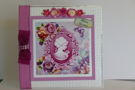 Beautiful Pink Cameo with Rose's 8x8 Mini Kit by Kathleen Peace