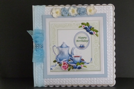 Tea with Rosy - 6" x 6" Card Topper + Decoupage & Greetings by Kathleen Peace
