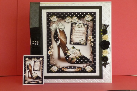 Polka Dot Shoes with Roses Card by Kathleen Peace