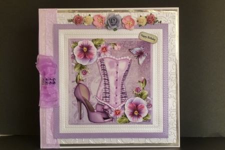 Beautiful Lilac Flowers & Corset 8x8 Mini Kit by Kathleen Peace