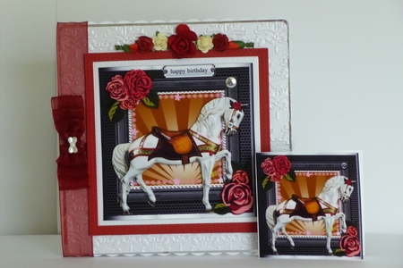 Carousel Horse and Roses by Kathleen Peace