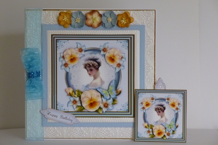 Vintage Lady with Pansies Kit Three  by Kathleen Peace