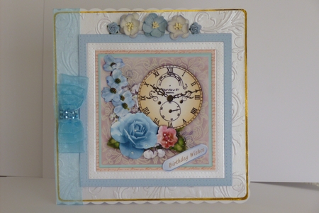 Blue Vintage Clock of Time 1 by Kathleen Peace