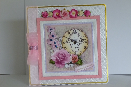 Pink Vintage Clock of Time  2 by Kathleen Peace