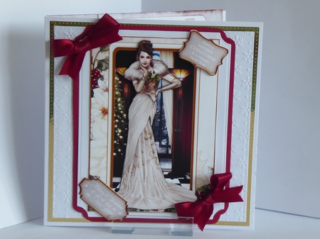 Art Deco Lady Freya Christmas 4 Sheet Mini Kit CREAM by Kathleen Peace