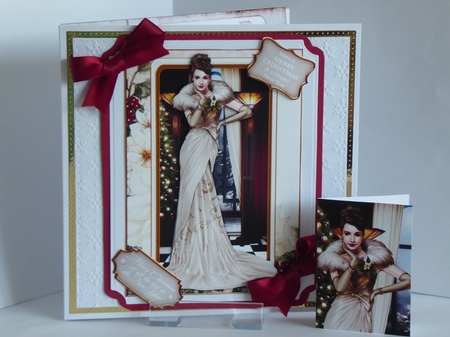 Art Deco Lady Freya Christmas 4 Sheet Mini Kit CREAM by Kathleen Peace
