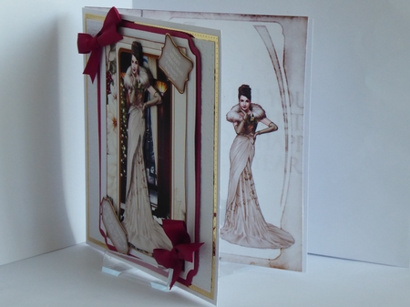 Art Deco Lady Freya Christmas 4 Sheet Mini Kit CREAM by Kathleen Peace