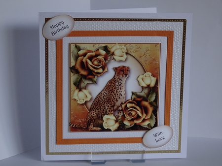 Cheetah & Pale Yellow Roses by Kathleen Peace