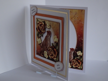 Cheetah & Pale Yellow Roses by Kathleen Peace